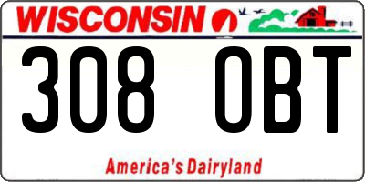 WI license plate 308OBT