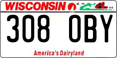 WI license plate 308OBY