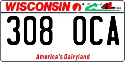 WI license plate 308OCA