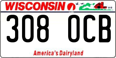 WI license plate 308OCB