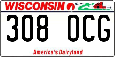 WI license plate 308OCG