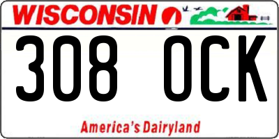 WI license plate 308OCK