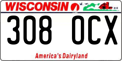 WI license plate 308OCX