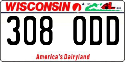 WI license plate 308ODD