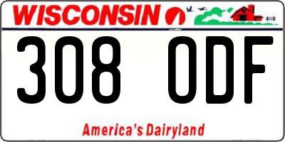 WI license plate 308ODF