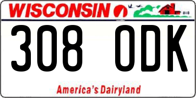 WI license plate 308ODK