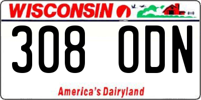 WI license plate 308ODN