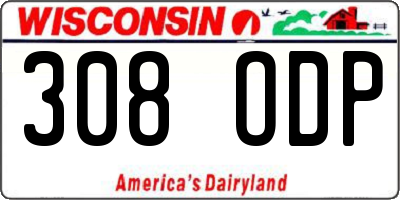 WI license plate 308ODP