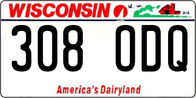 WI license plate 308ODQ