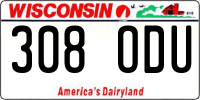 WI license plate 308ODU