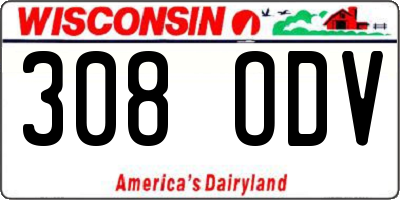 WI license plate 308ODV