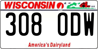 WI license plate 308ODW