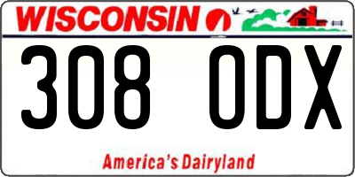 WI license plate 308ODX