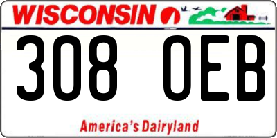 WI license plate 308OEB