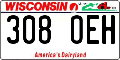 WI license plate 308OEH