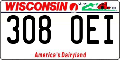 WI license plate 308OEI