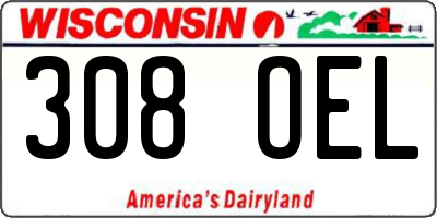 WI license plate 308OEL