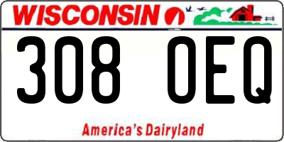 WI license plate 308OEQ