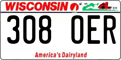 WI license plate 308OER