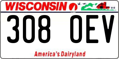 WI license plate 308OEV