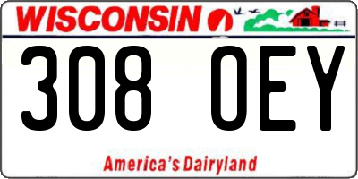 WI license plate 308OEY
