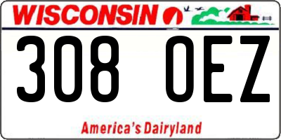 WI license plate 308OEZ