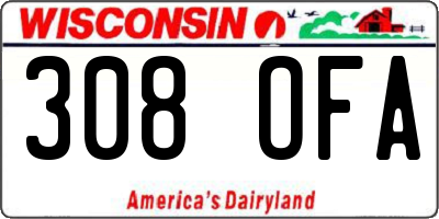 WI license plate 308OFA