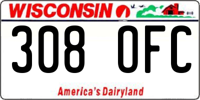 WI license plate 308OFC