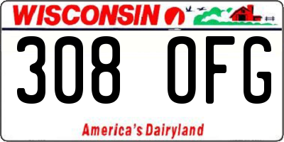 WI license plate 308OFG