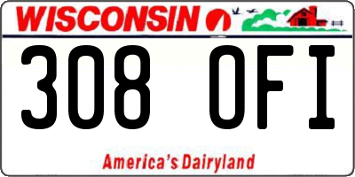 WI license plate 308OFI