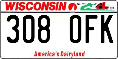 WI license plate 308OFK