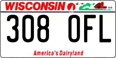 WI license plate 308OFL