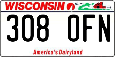 WI license plate 308OFN