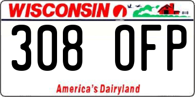 WI license plate 308OFP