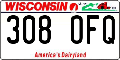 WI license plate 308OFQ