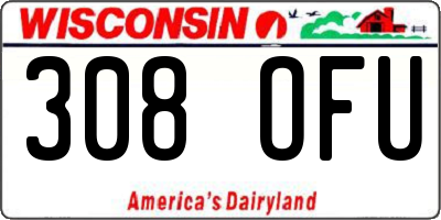 WI license plate 308OFU