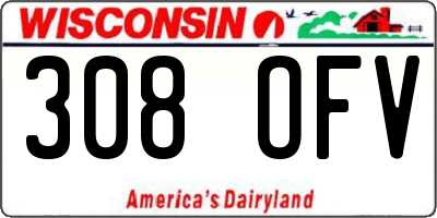 WI license plate 308OFV