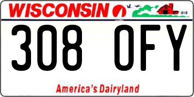 WI license plate 308OFY