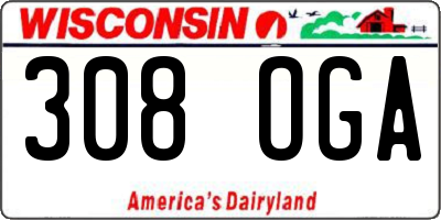 WI license plate 308OGA