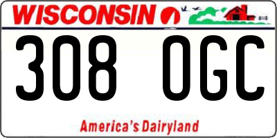 WI license plate 308OGC