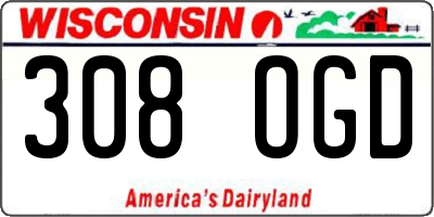 WI license plate 308OGD