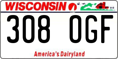 WI license plate 308OGF