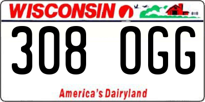 WI license plate 308OGG