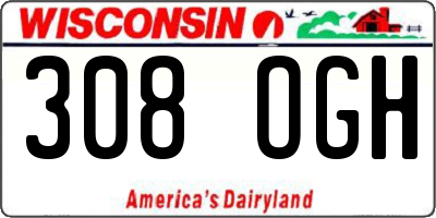 WI license plate 308OGH