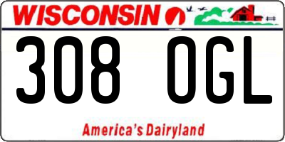 WI license plate 308OGL