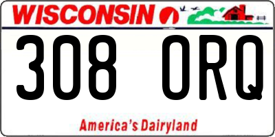 WI license plate 308ORQ