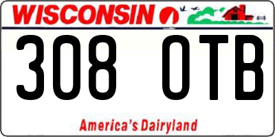 WI license plate 308OTB