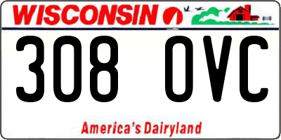 WI license plate 308OVC