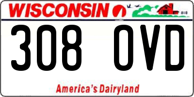 WI license plate 308OVD
