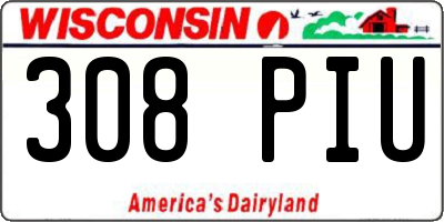 WI license plate 308PIU